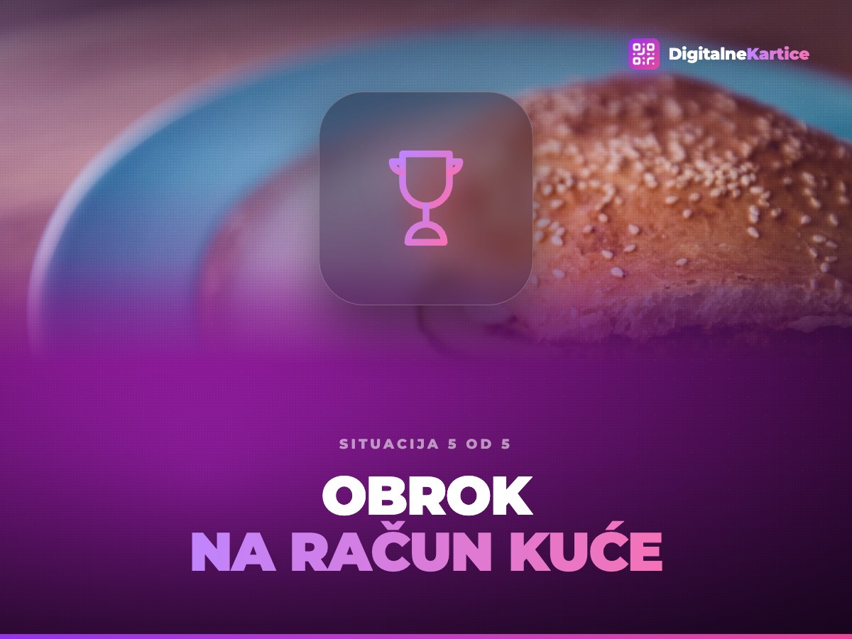 Obrok na račun kuće. Obrok spreman na pultu, nagrada iz loyalty programa