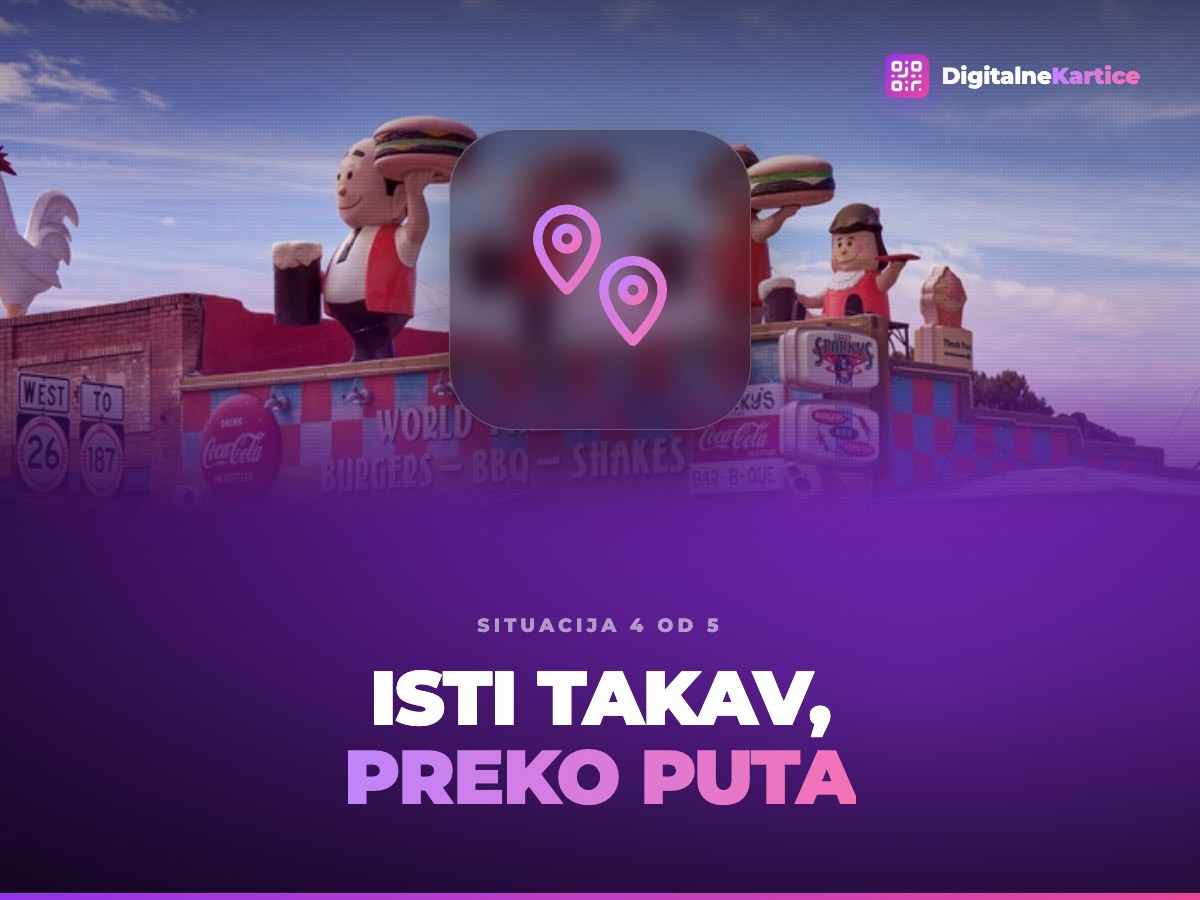 Isti takav, preko puta. Dva lokala sa brzom hranom jedan preko puta drugog