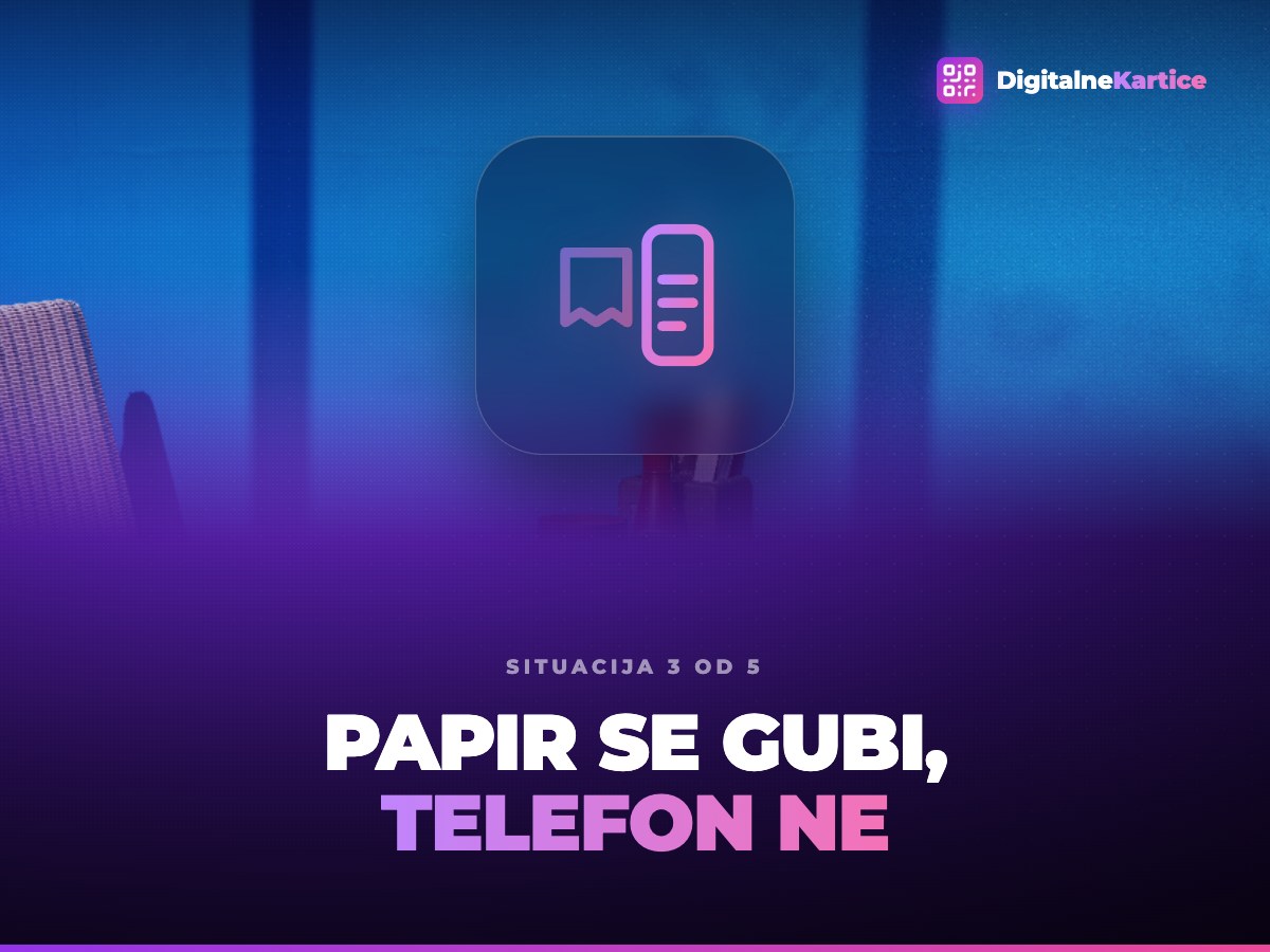 Papir se gubi, telefon ne. Stara papirna kartica sa utisnutim pečatom