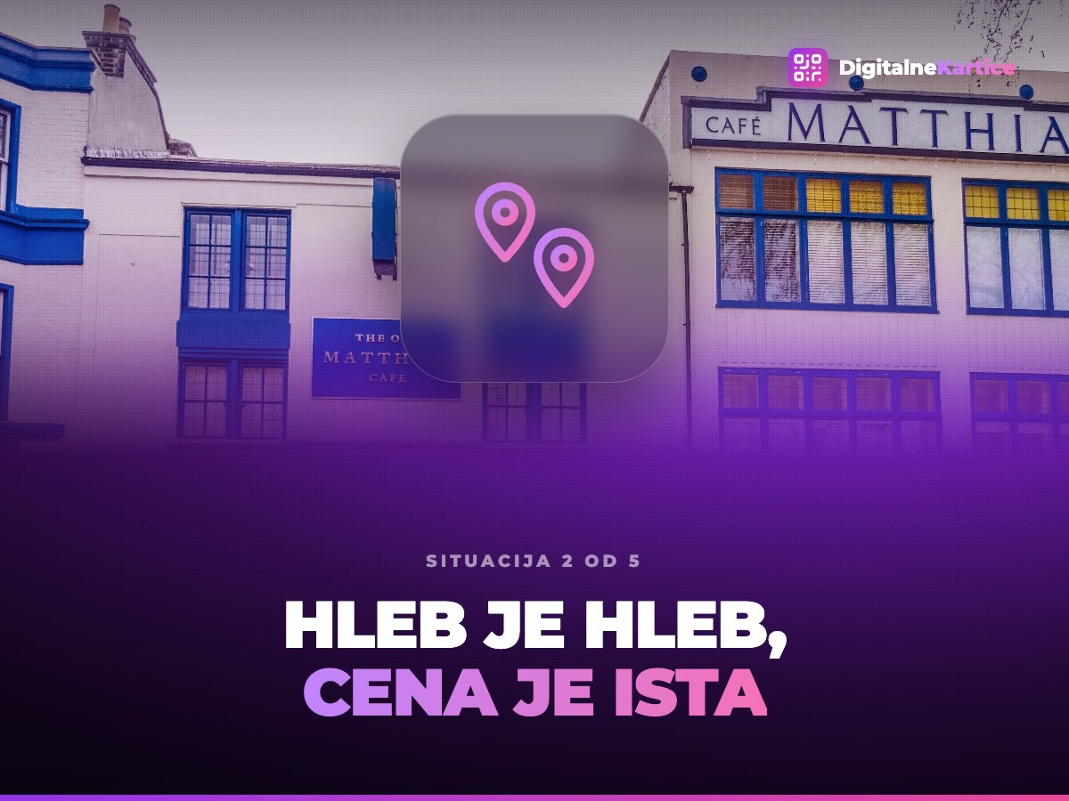 Hleb je hleb, cena je ista. Ulica sa više pekara, prolaznik pored osvetljenog izloga