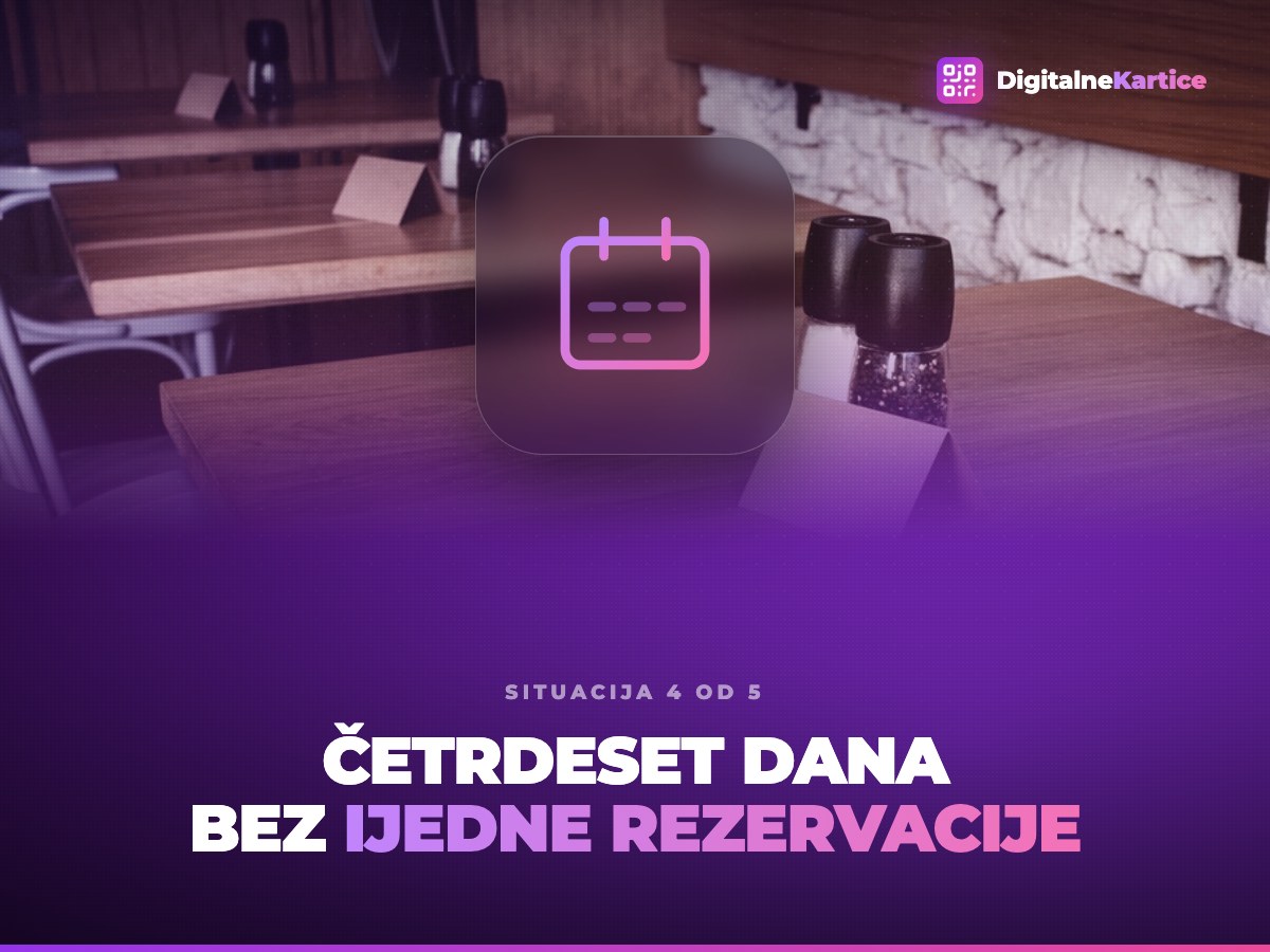 Četrdeset dana bez ijedne rezervacije. Prazan sto za dvoje sa rezervisanom pločicom u restoranu