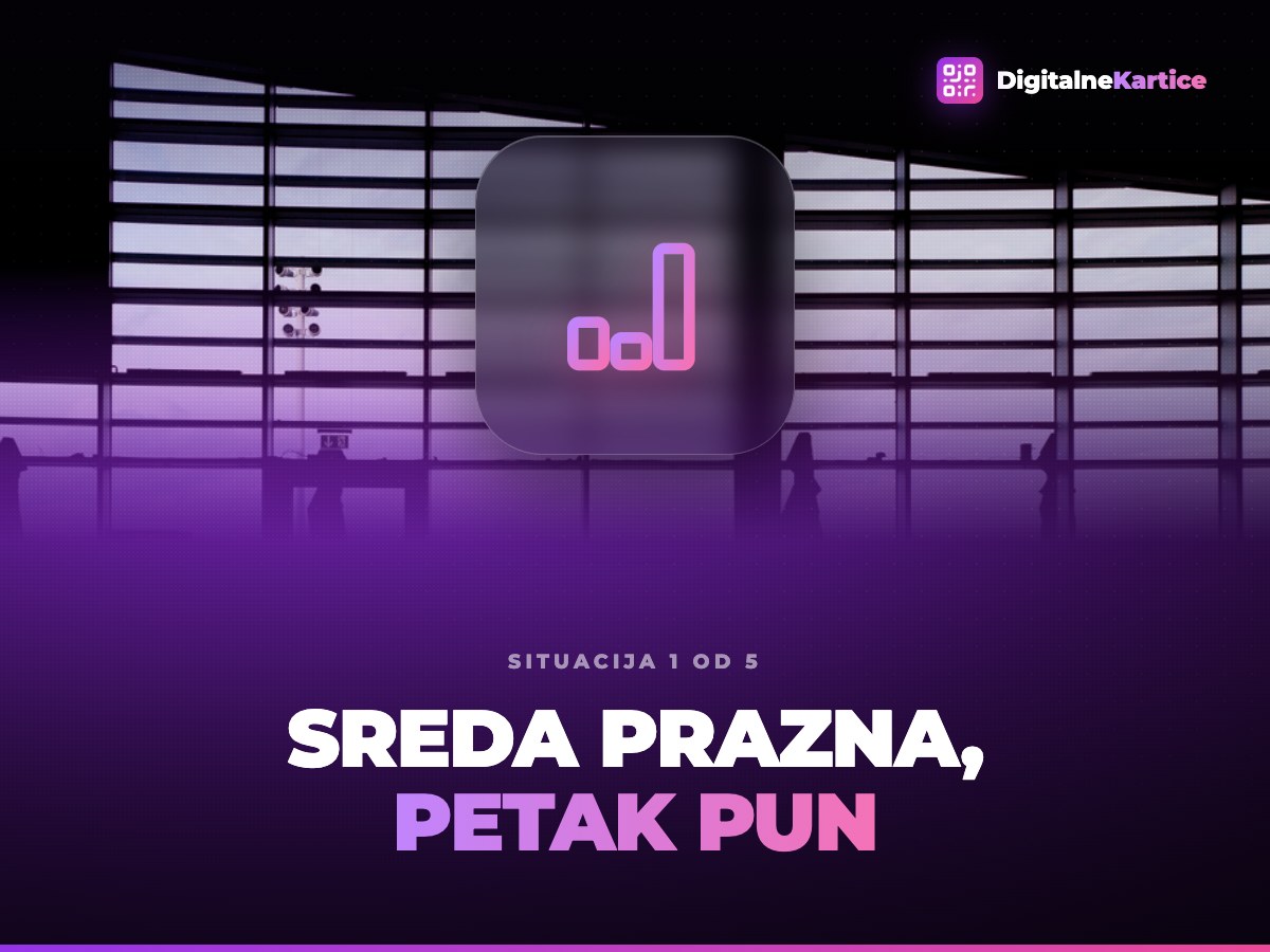 Sreda prazna, petak pun. Prazna sala restorana sa postavljenim stolovima usred radne nedelje