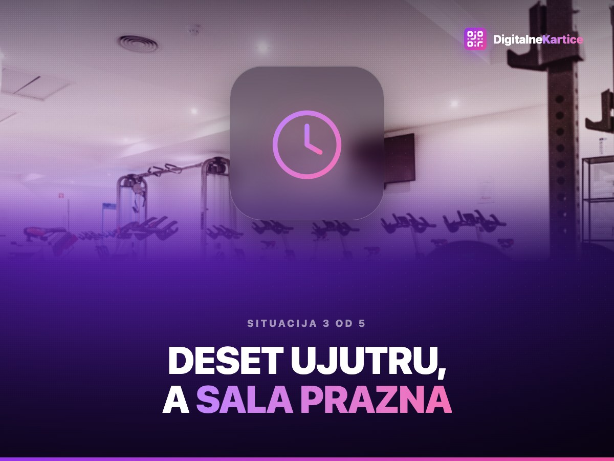 Deset ujutru, a sala prazna. Prazna sala u teretani u sredini radnog dana