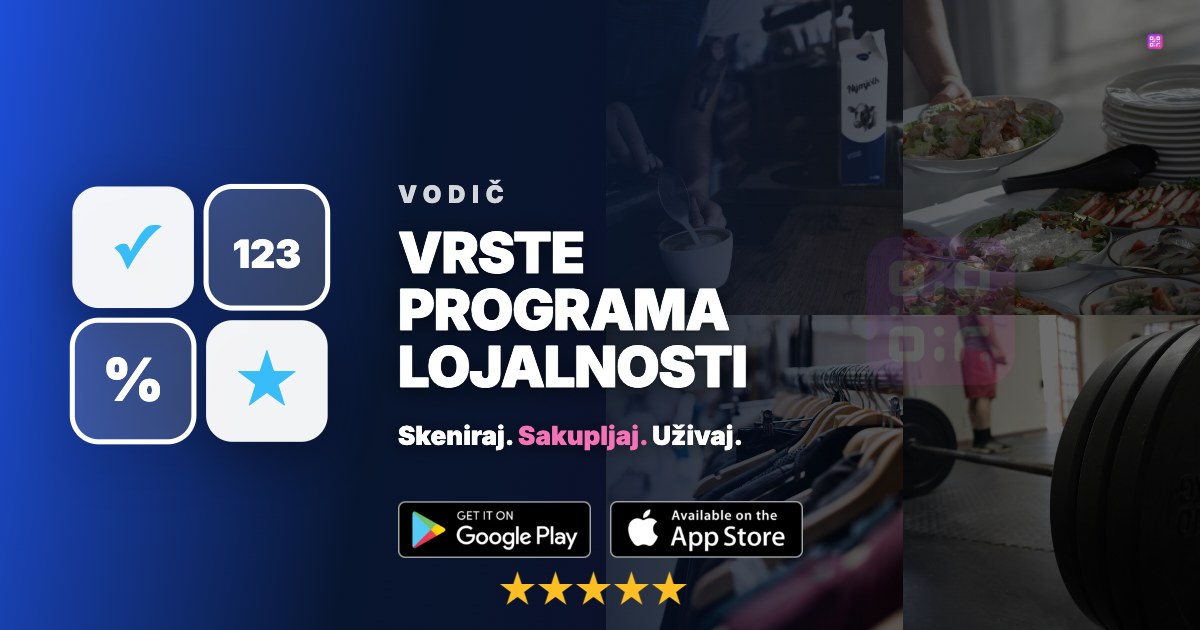 Vrste programa lojalnosti: pečat kartica, nagradni poeni, cashback i članska kartica