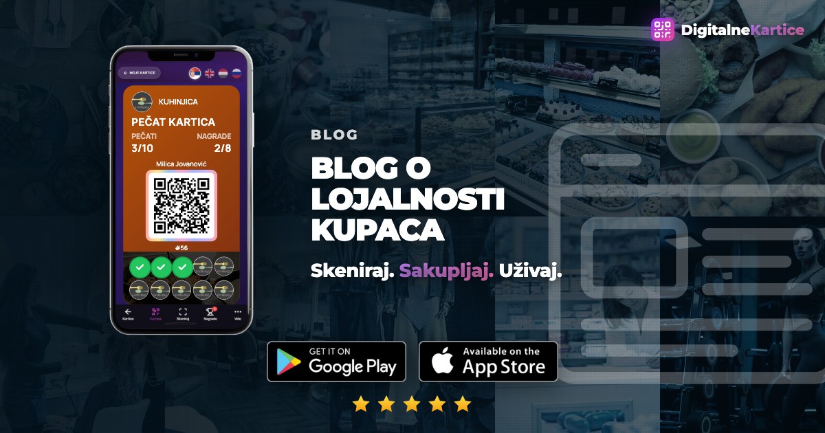 Blog o lojalnosti kupaca: digitalna loyalty kartica sa sakupljenim pečatima u telefonu kupca