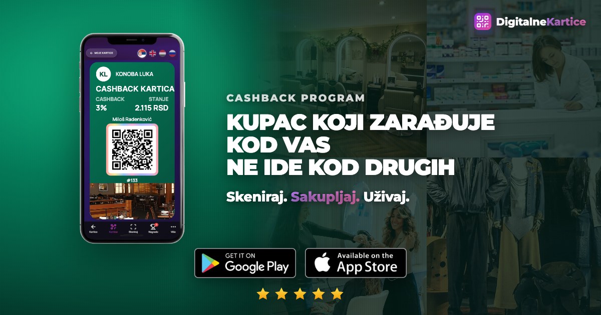 Cashback kartica: deo računa se vraća kupcu i vidi se u dinarima u aplikaciji