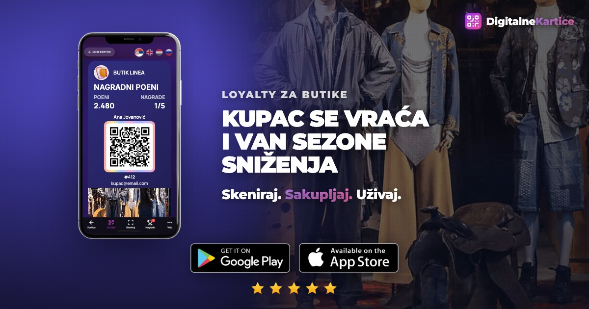 Loyalty program za butike: kupac sakuplja nagradne poene na potrošeni iznos