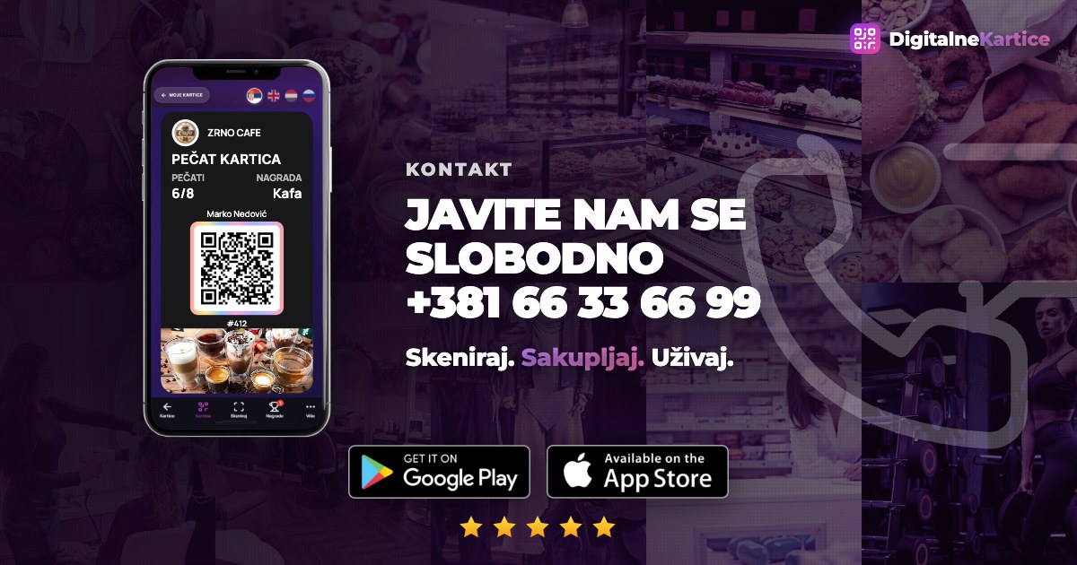 Kontakt Digitalne Kartice: dogovor o pokretanju loyalty programa za vaš biznis