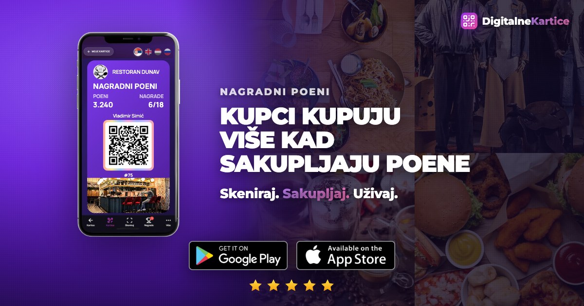 Nagradni poeni: kupac sakuplja poene na potrošeni iznos i menja ih za nagrade iz vašeg kataloga
