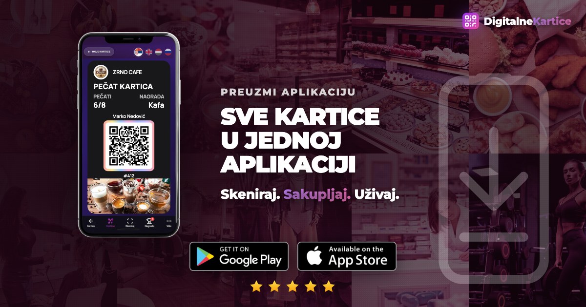 Aplikacija Digitalne Kartice: sve loyalty kartice tvojih lokala u jednoj aplikaciji