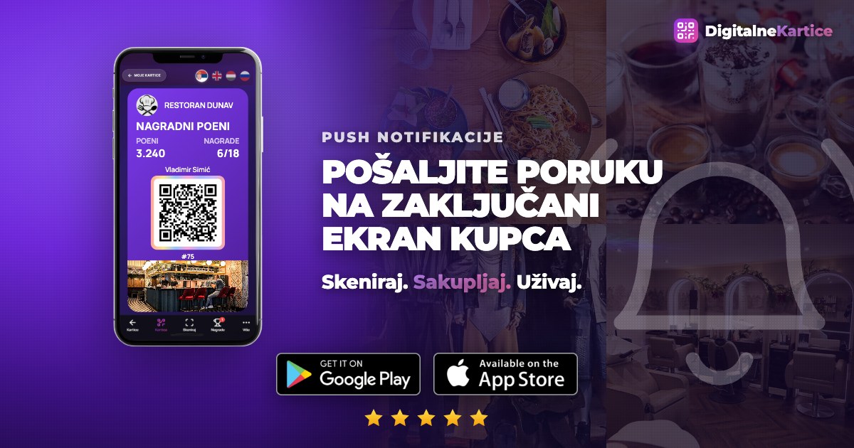 Push notifikacije za biznise: poruka iz loyalty aplikacije stiže na zaključan ekran telefona kupca