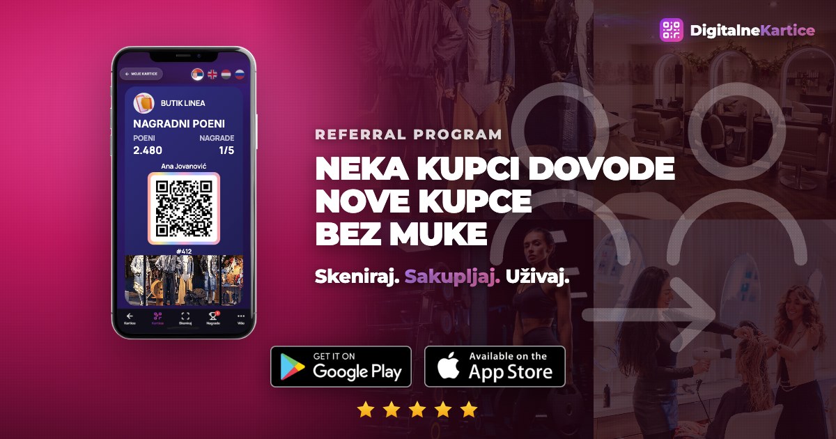 Referral program za biznise: kupac deli svoj kod i dovodi nove kupce u lokal